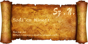Szűcs Ninett névjegykártya